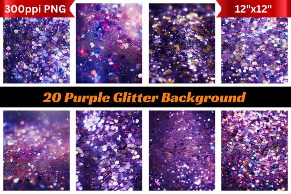 20 Purple Glitter Backgrounds for Regal Digital Design