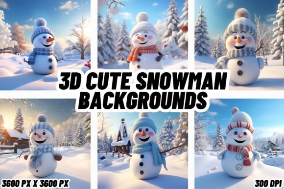 3D Cute Snowman Backgrounds: A Winter Wonderland for Your Projects