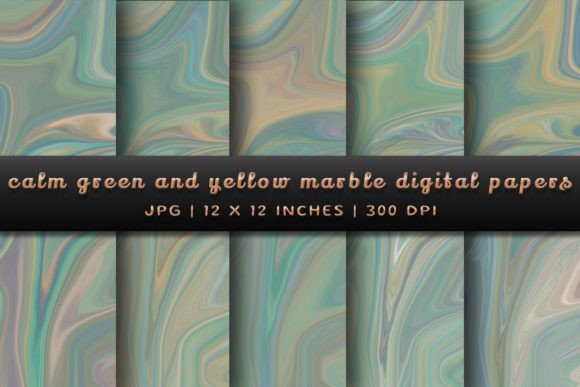 Calm Green and Yellow Marble Backgrounds: A Designer's Tool for Serene Branding