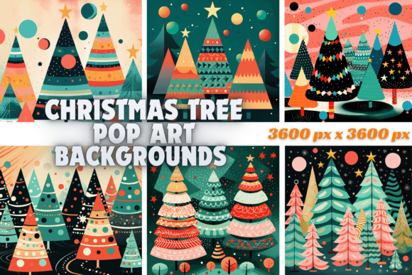 Christmas Tree Pop Art Backgrounds: A Modern Holiday Makeover