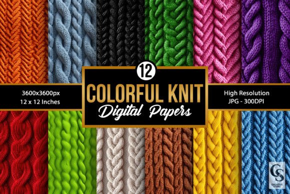 Colorful Knitted Pattern Backgrounds: A Cozy Design Asset