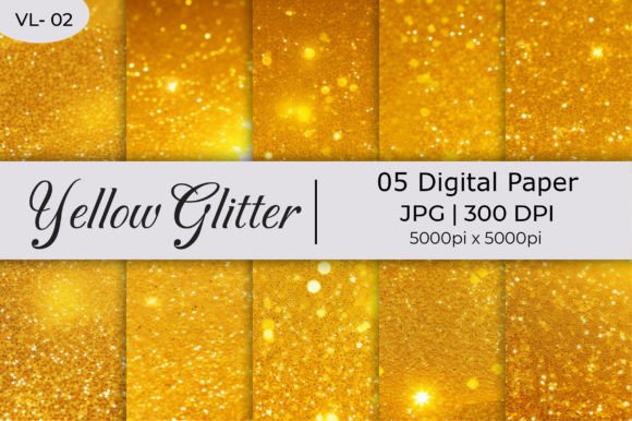 Ellow Shiny Glitter Paper Backgrounds: A Digital Design Staple