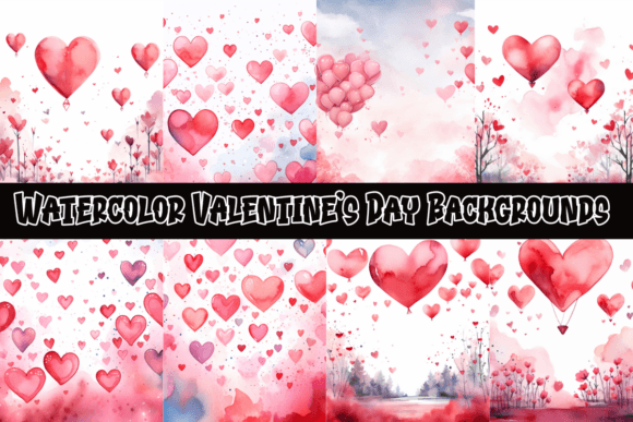 Enchanting Watercolor Valentine’s Day Backgrounds for Your Projects