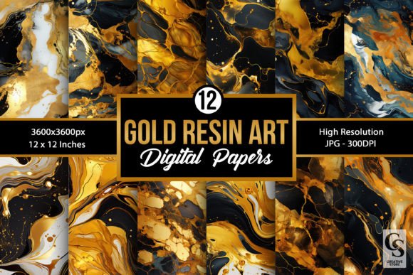 Gold Resin Art Seamless Backgrounds: Elevate Your Creative Projects