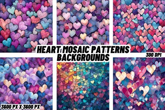 Heart Mosaic Patterns Backgrounds: Artistry in Every Tile