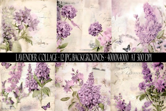 Lavender Collage Backgrounds: A Digital Paper Pack for Modern Designers