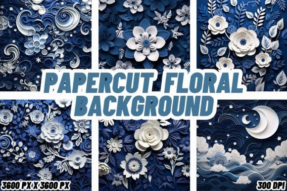 Papercut Floral Backgrounds: A Garden of Digital Artistry