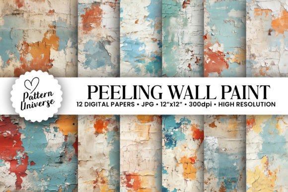 Peeling Wall Paint Texture Backgrounds: 12 Designs for Authentic Craft Projects