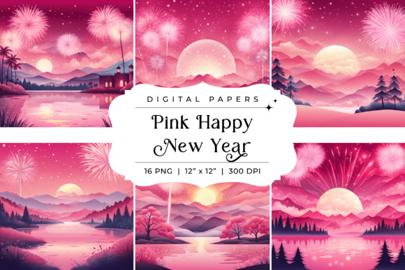 Pink Happy New Year Backgrounds: Celebrate 2024 in Style