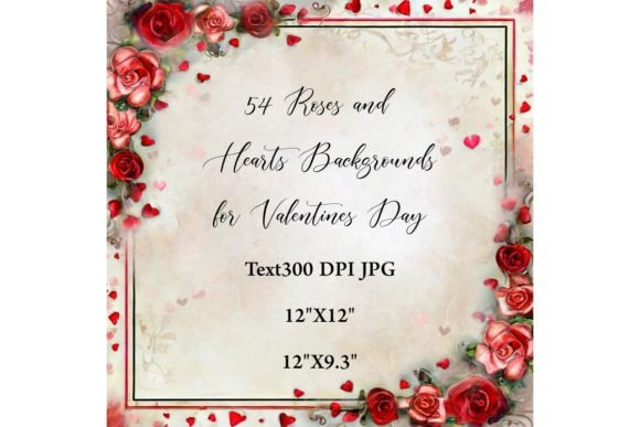 Roses and Hearts Backgrounds: 54 Frames for Your Projects