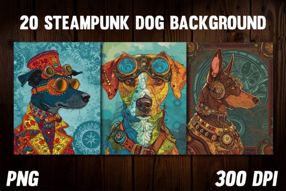 Steampunk Dog Backgrounds for Covers 1: A Designer's Toolkit
