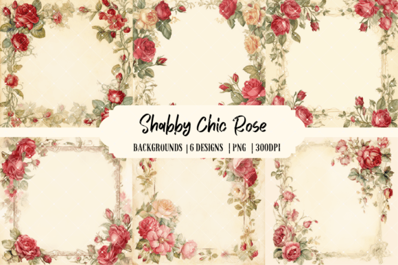 Timeless Romance: Shabby Chic Red Rose Backgrounds
