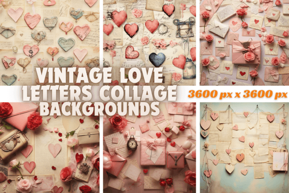 Timeless Romance: Using Vintage Love Letters Collage Backgrounds