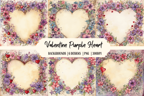 Valentine Purple Heart Backgrounds: A Designer's Asset